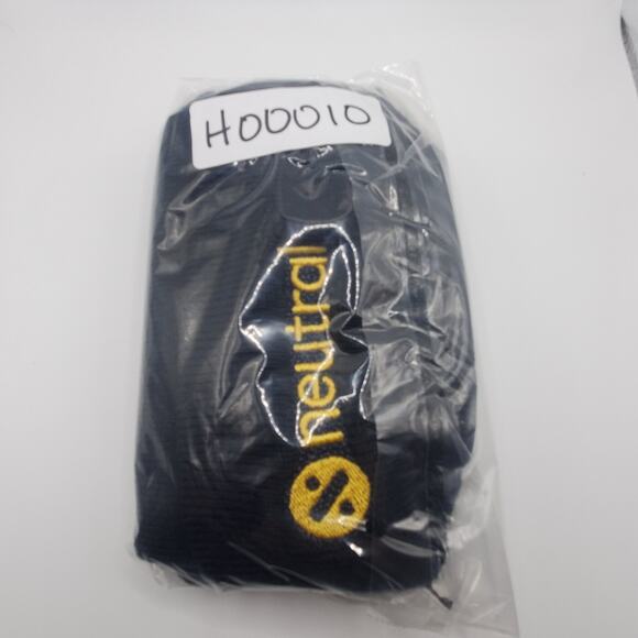 Neutral Logo Cuffed Beanie Hat Navy Blue Yellow Embroidered Knit Cap Unisex OSFM - Picture 5 of 5